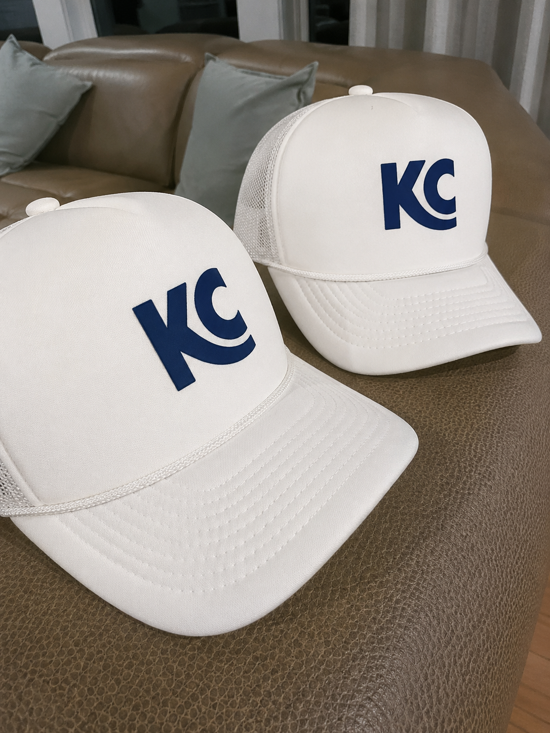 Red & Blue Kansas City KC Rope Trucker Hats - World Cup Colors