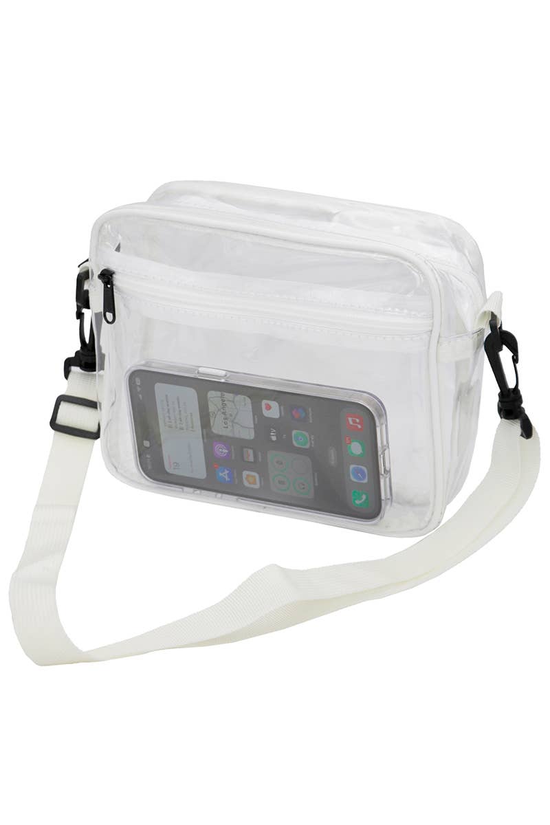 Clear PVC Crossbody Messenger Travel Bag