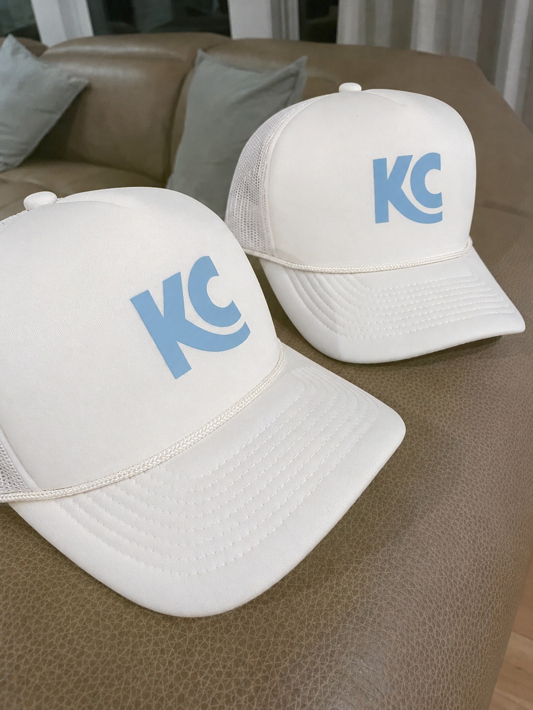 Red & Blue Kansas City KC Rope Trucker Hats - World Cup Colors
