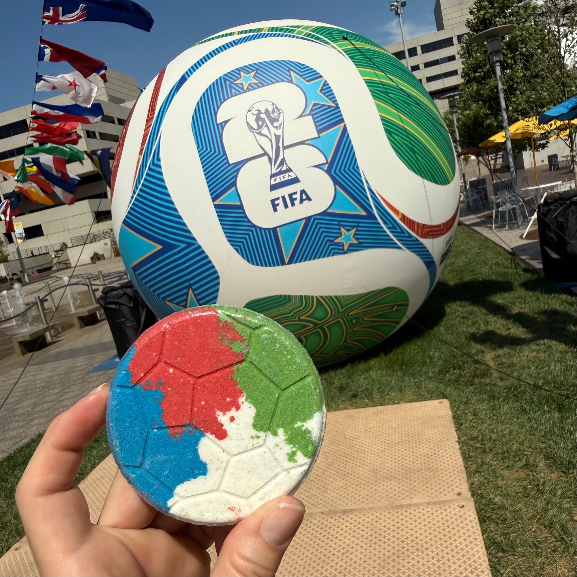 Tie-Dye Soccer Ball Bath Bomb
