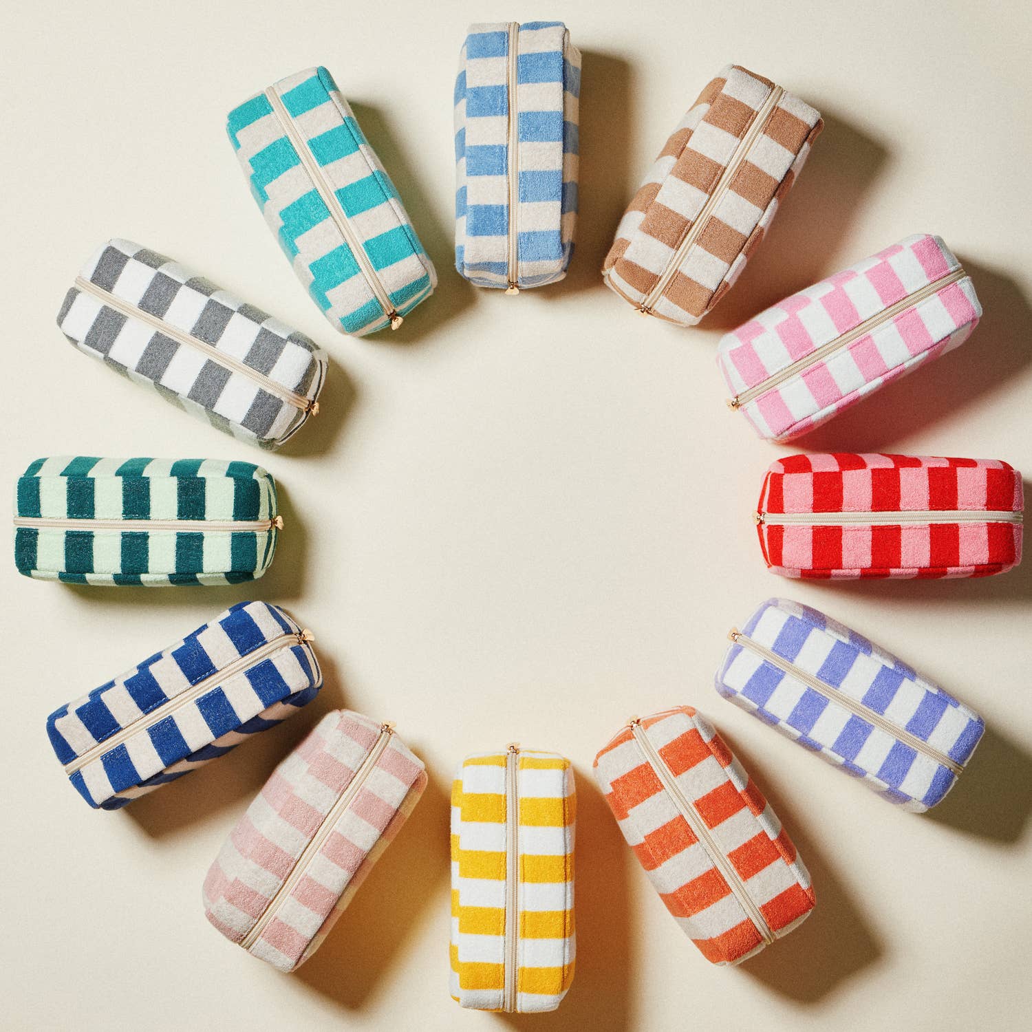 Striped Pattern Cosmetic Pouch Bag