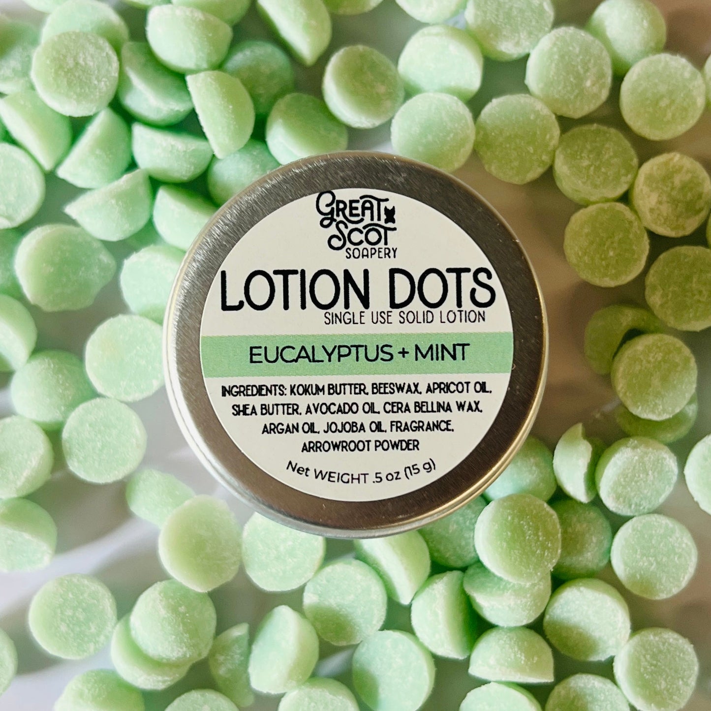 Eucalyptus + Mint Lotion Dots - Greatscotsoapery