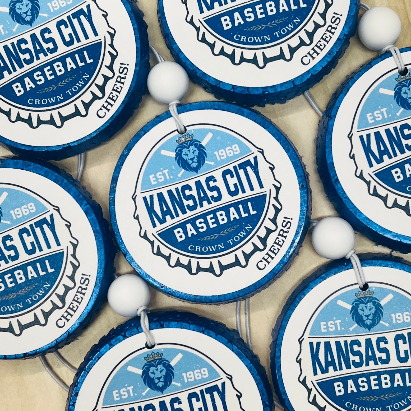 KC Royals Bottle Cap Freshie - Greatscotsoapery