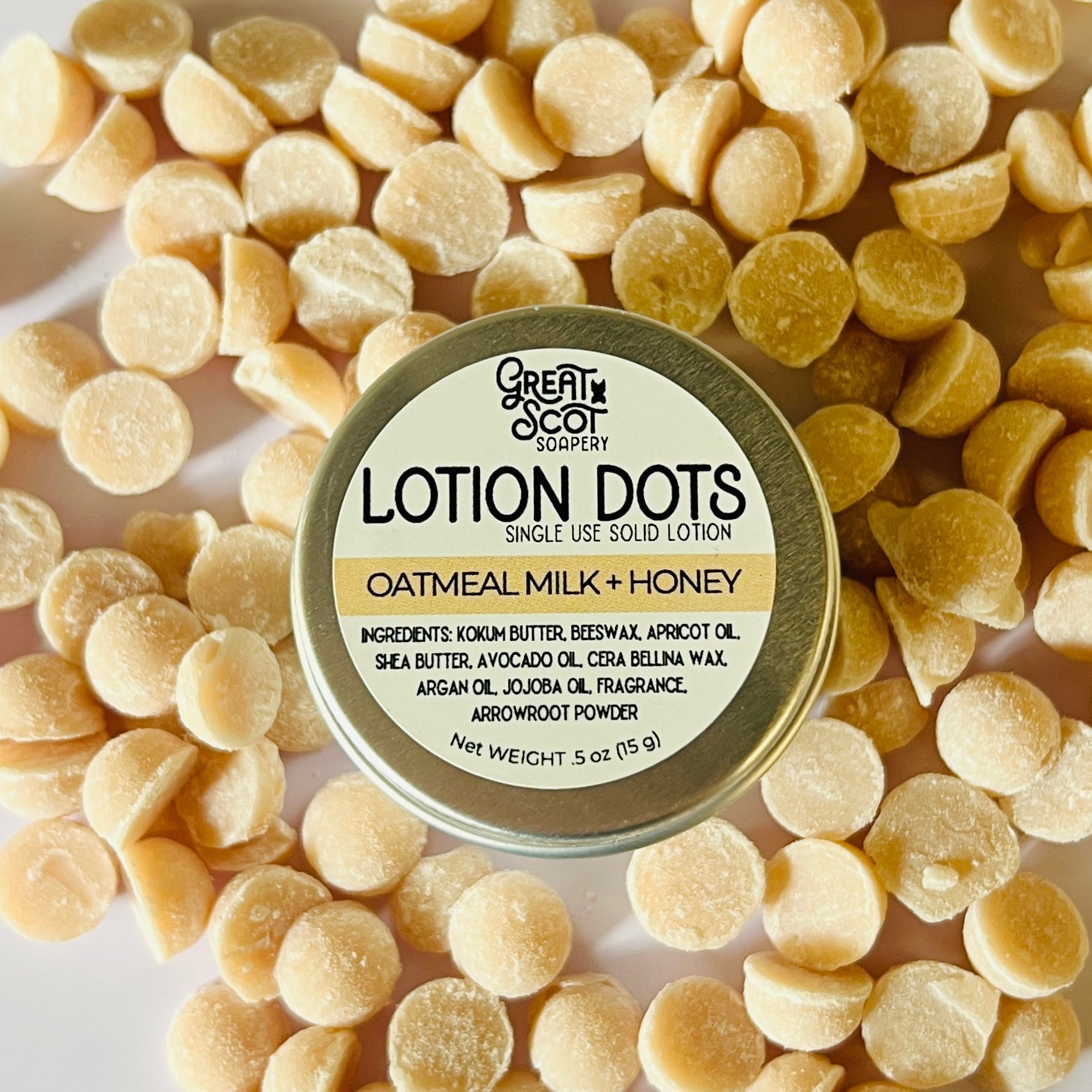 Oatmeal Milk + Honey Lotion Dots - Greatscotsoapery