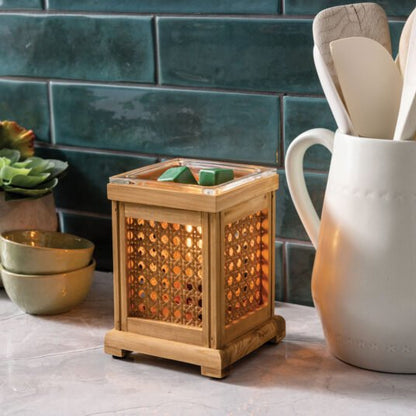 Wood & Cane Vintage Style Bulb Wax Warmer - Greatscotsoapery